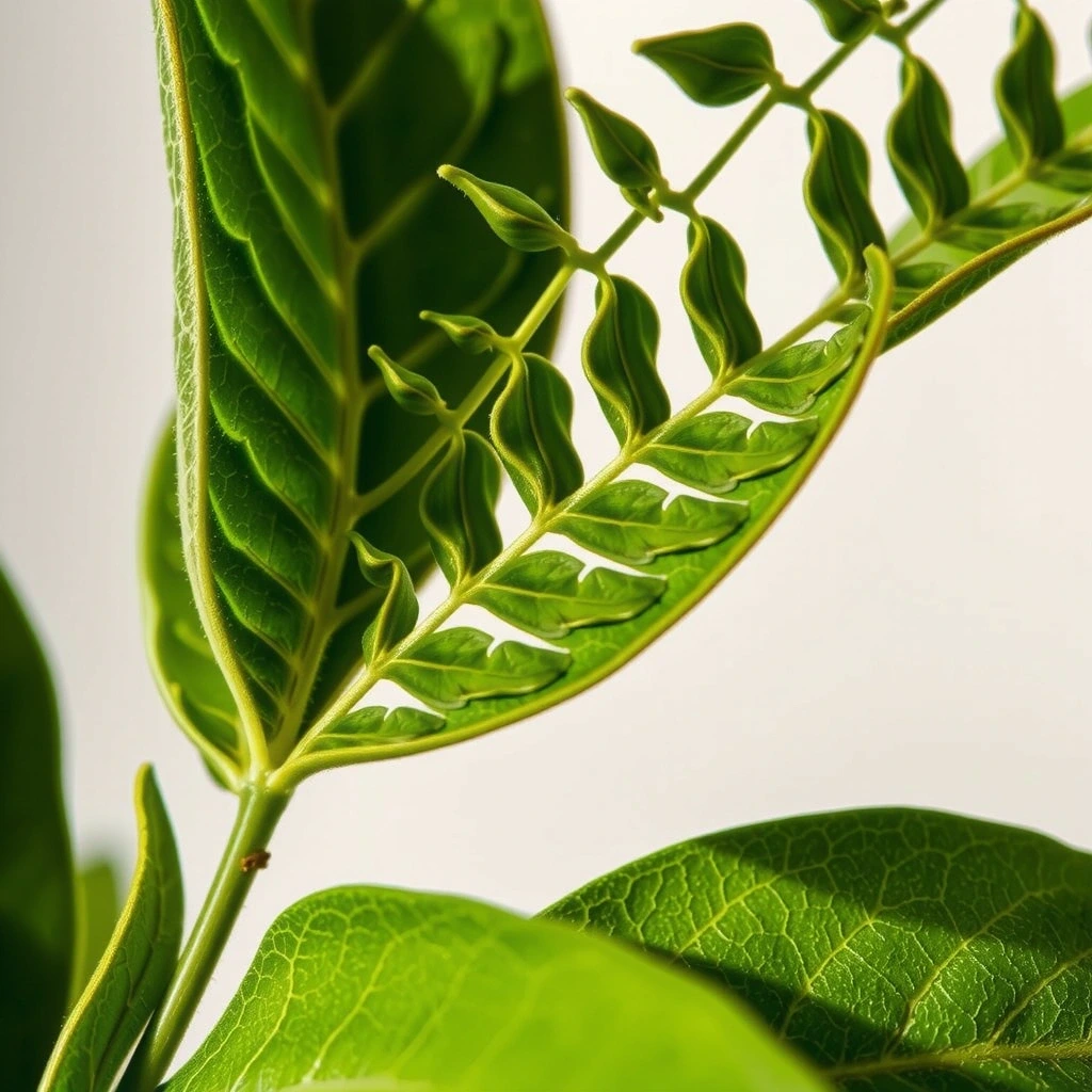 Zielone liście szałwii i paproci w naturalnym świetle